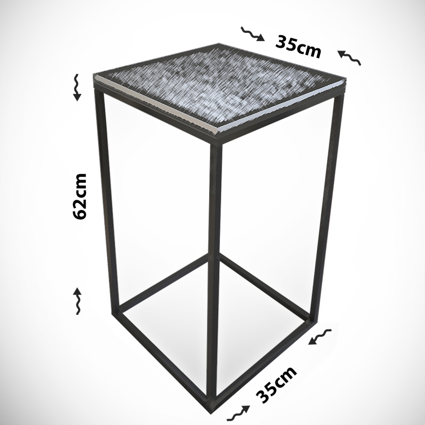 Mesa de apoio PURE 62x35 cm branco/preto