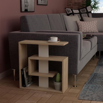 Mesa de apoio SALY 57x55 cm bege/castanho