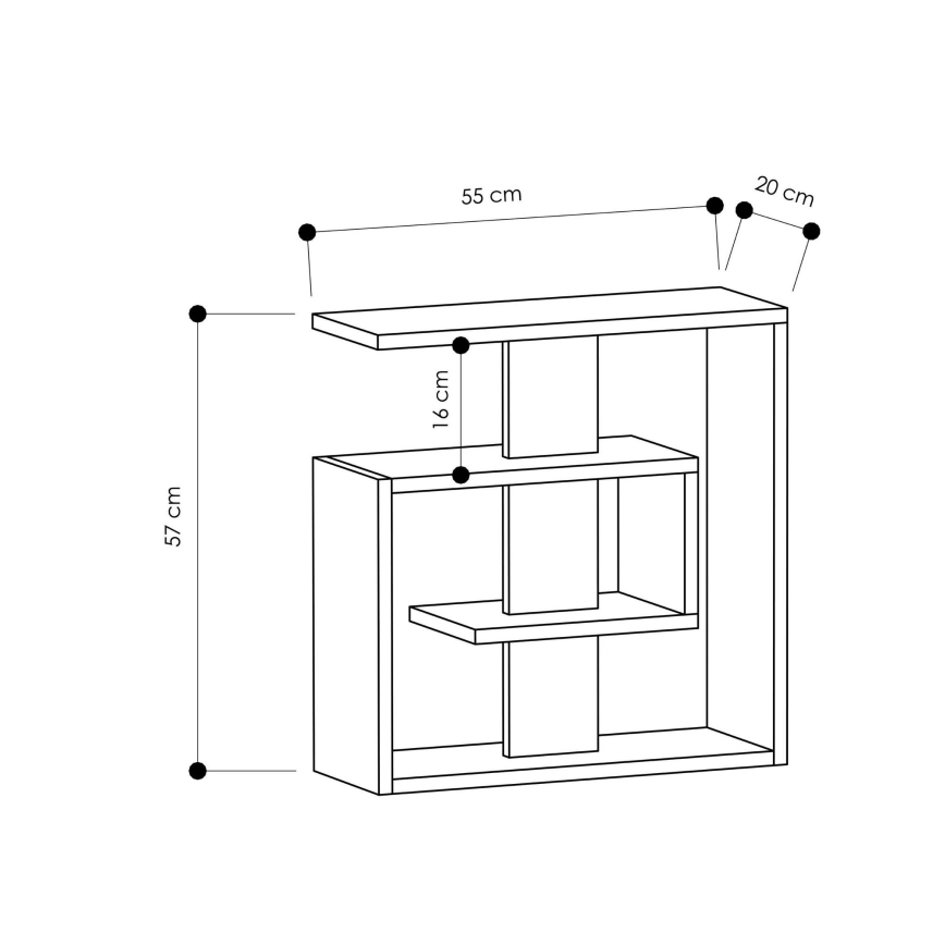 Mesa de apoio SALY 57x55 cm branco