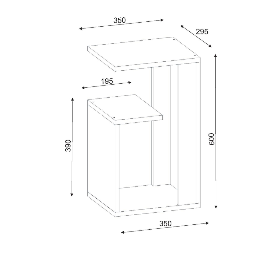 Mesa de apoio SISTER 60x35 cm branco