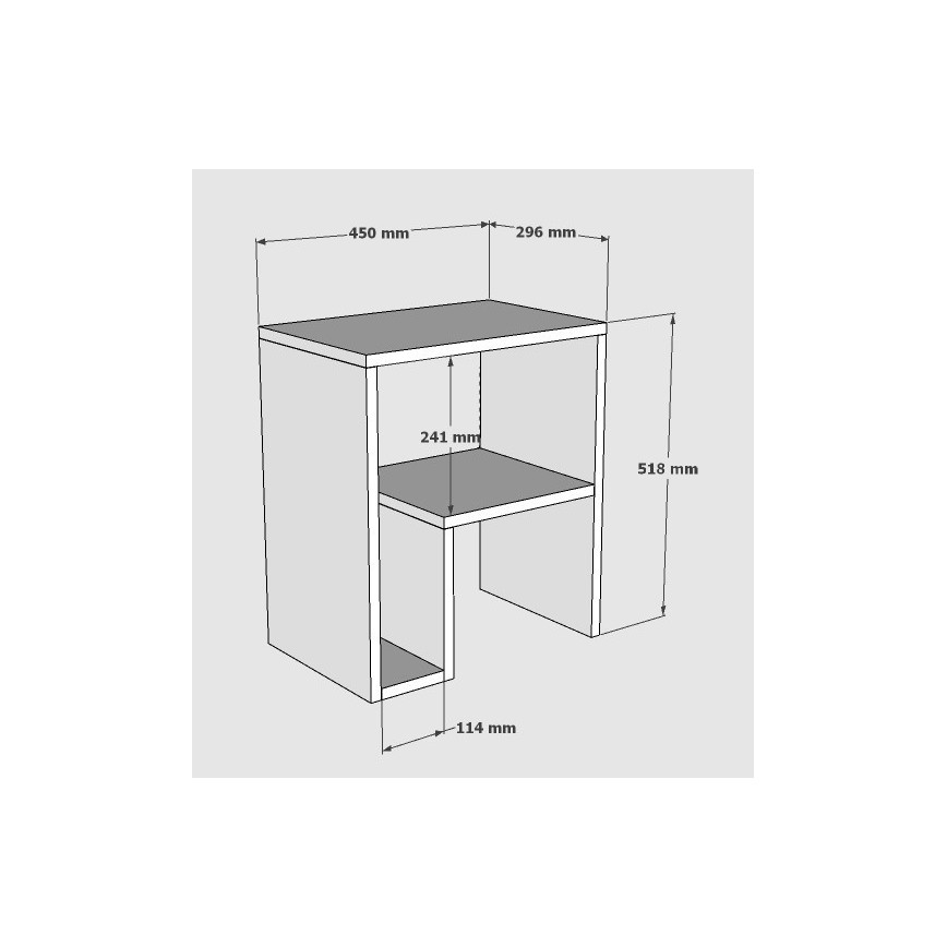 Mesa de apoio YEPA 52x45 cm branco