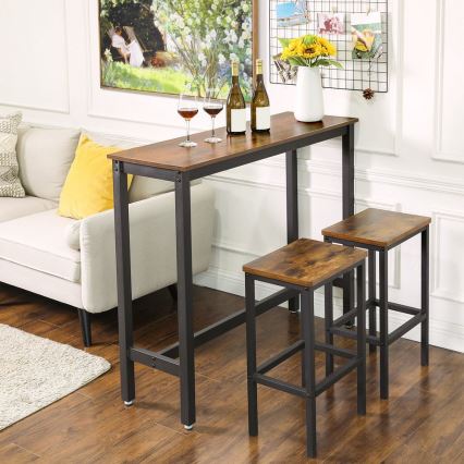 Mesa de bar BARTIS castanha/preta