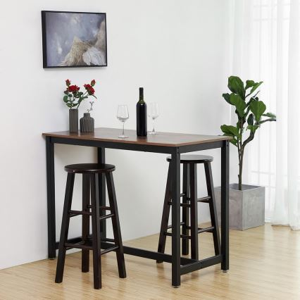 Mesa de bar BARTIS castanha/preta