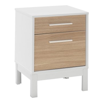 Mesa de cabeceira 60x45 cm branco/castanho