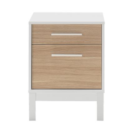 Mesa de cabeceira 60x45 cm branco/castanho
