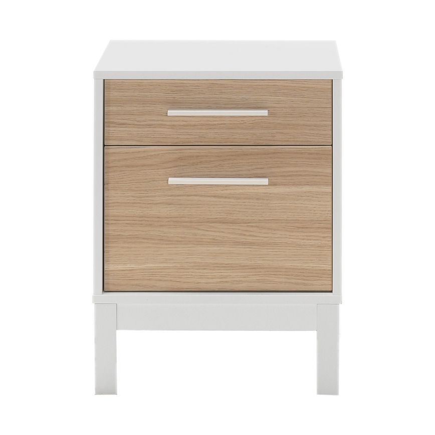 Mesa de cabeceira 60x45 cm branco/castanho