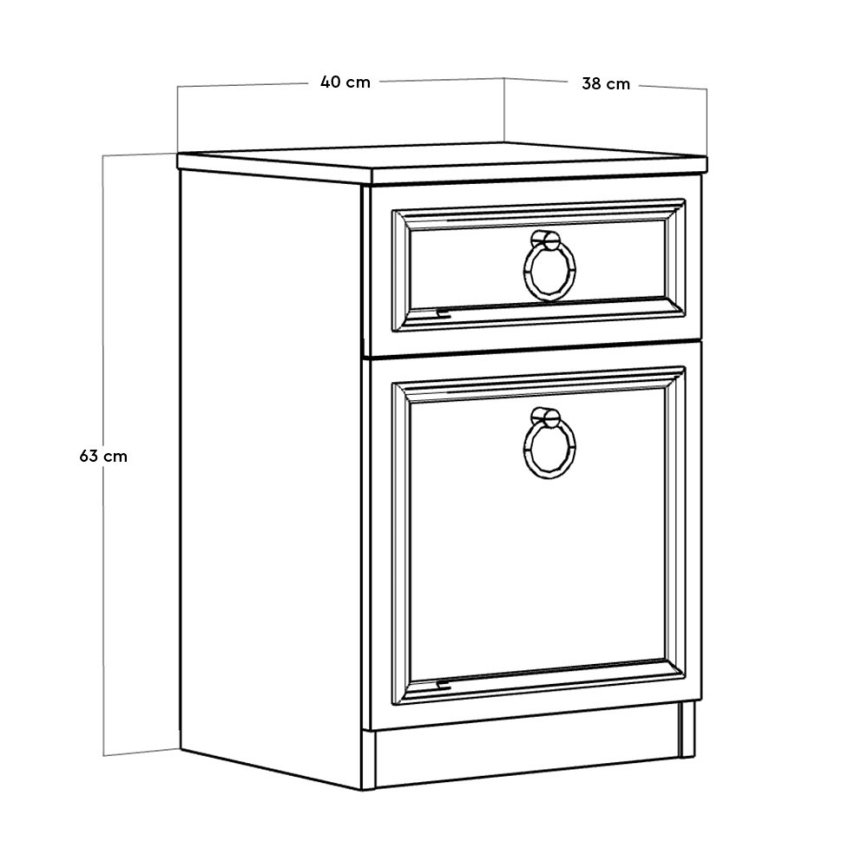 Mesa de cabeceira 63x40 cm branco