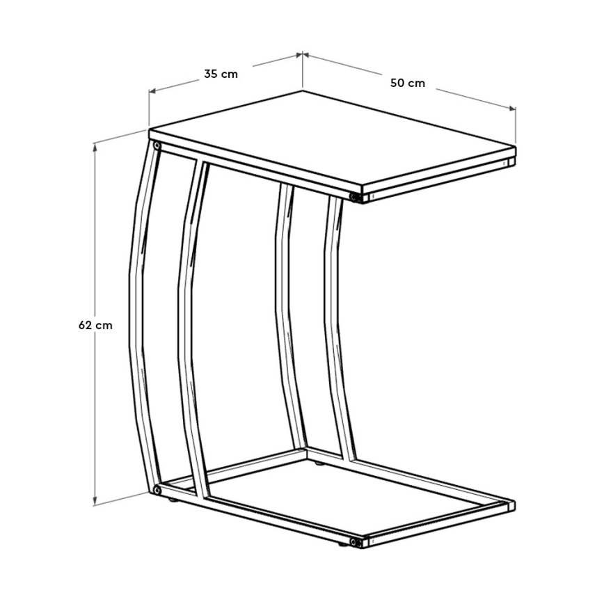 Mesa de cabeceira 65x35 cm preto