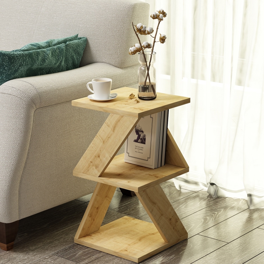 Mesa de cabeceira ALBENI 50x30 cm castanho