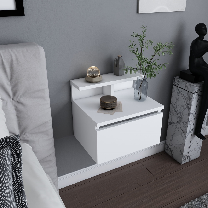 Mesa de cabeceira ALICE 39,8x35 cm branco