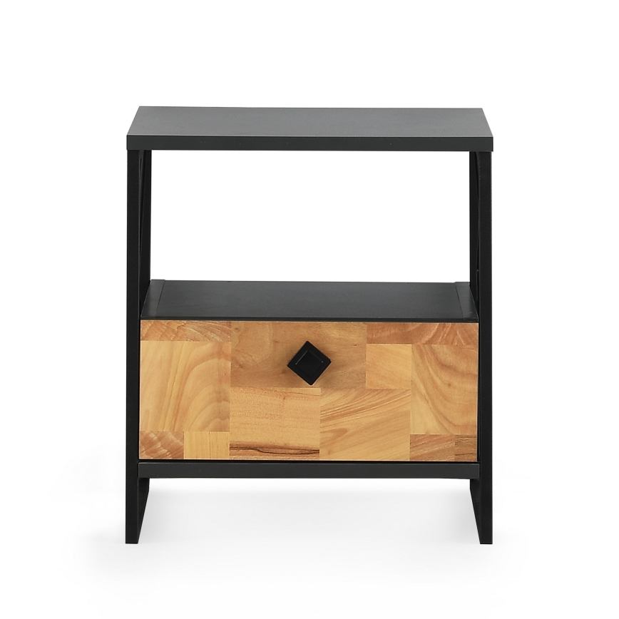 Mesa de cabeceira ALTUNIZADE 50x45 cm preto/castanho