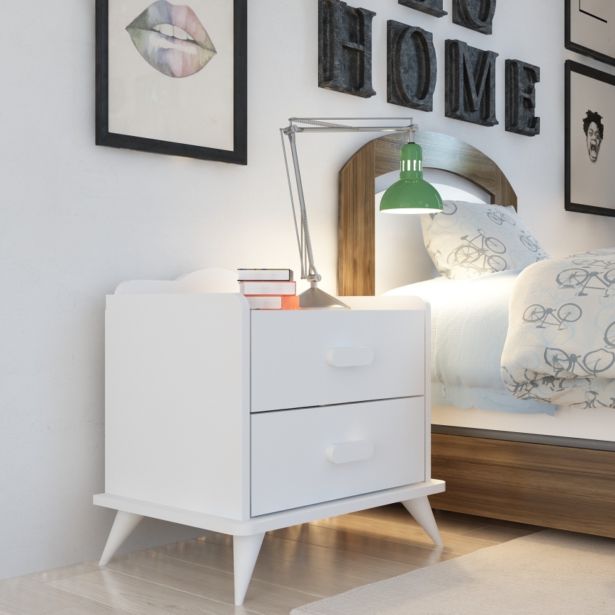 Mesa de cabeceira ANDAZ 58,6x60 cm branco