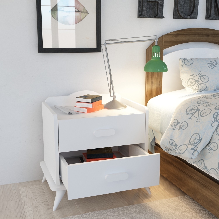 Mesa de cabeceira ANDAZ 58,6x60 cm branco