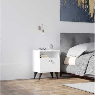 Mesa de cabeceira BARLO 50x40 cm branco