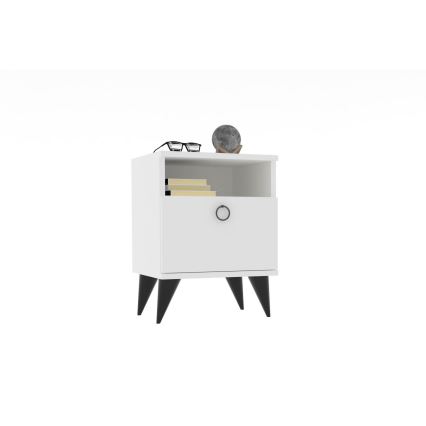 Mesa de cabeceira BARLO 50x40 cm branco