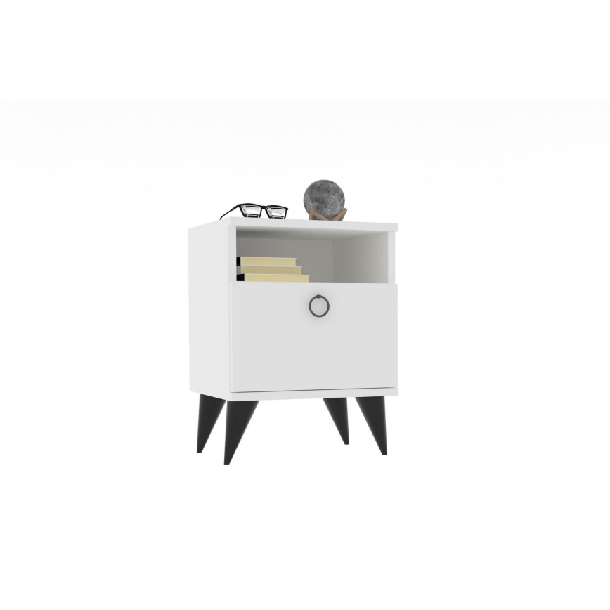 Mesa de cabeceira BARLO 50x40 cm branco