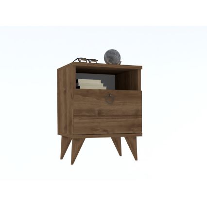 Mesa de cabeceira BARLO 50x40 cm castanha