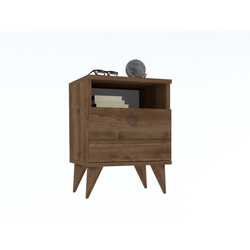 Mesa de cabeceira BARLO 50x40 cm castanha