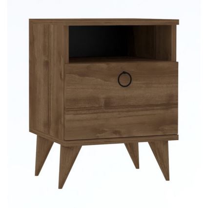 Mesa de cabeceira BARLO 50x40 cm castanha