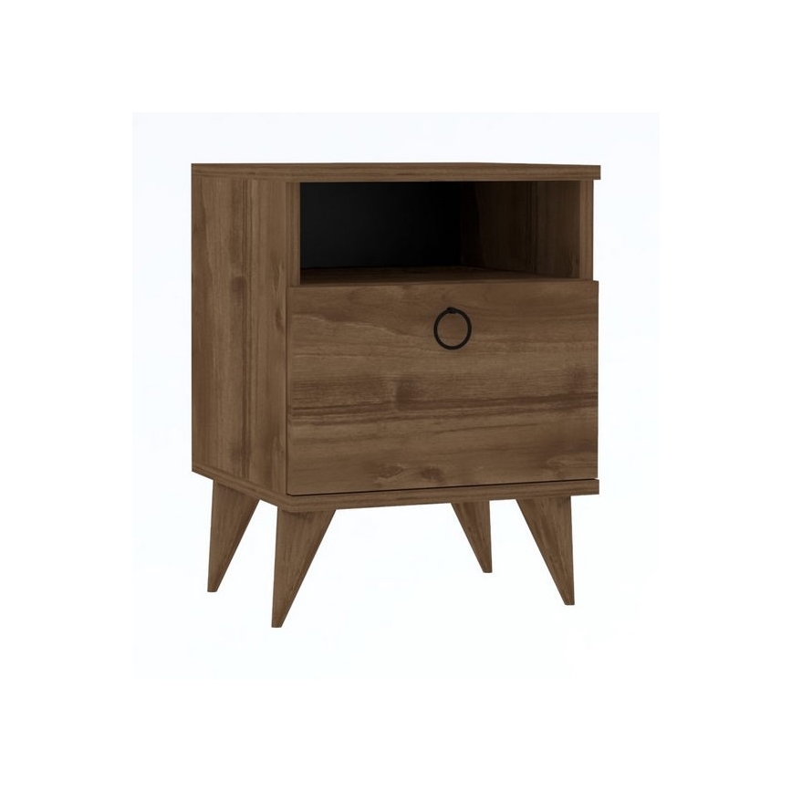 Mesa de cabeceira BARLO 50x40 cm castanha