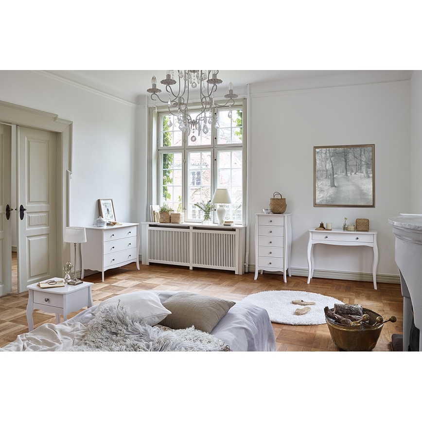 Mesa de cabeceira BAROQUE 55x96,5 cm branco