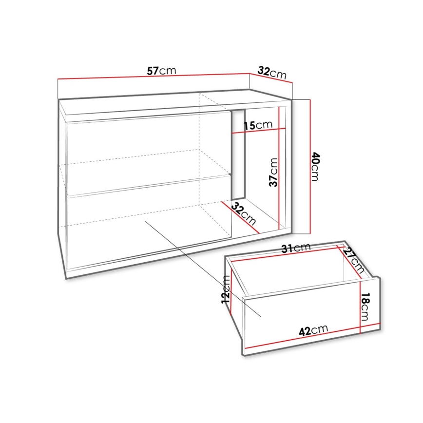 Mesa de cabeceira BECE 40x57 cm antracite