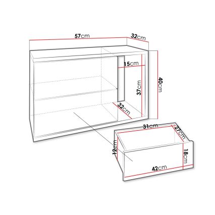 Mesa de cabeceira BECE 40x57 cm branco