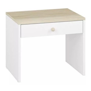 Mesa de cabeceira BUBO 58x69 cm branco/bege