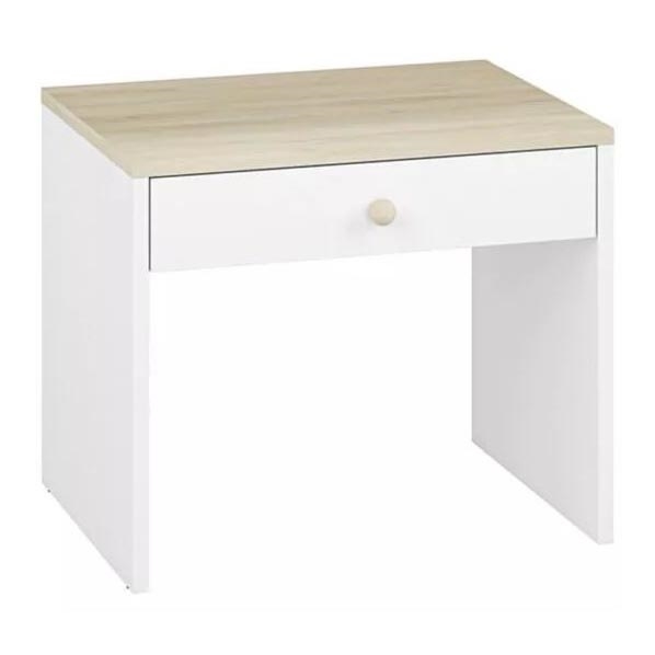 Mesa de cabeceira BUBO 58x69 cm branco/bege