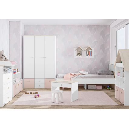 Mesa de cabeceira BUBO 58x69 cm branco/bege