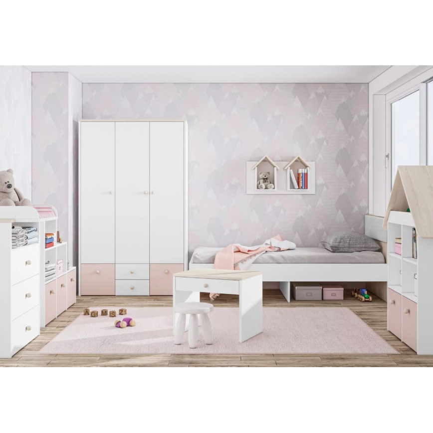 Mesa de cabeceira BUBO 58x69 cm branco/bege