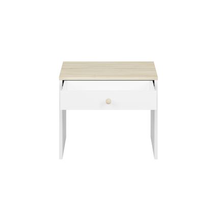 Mesa de cabeceira BUBO 58x69 cm branco/bege