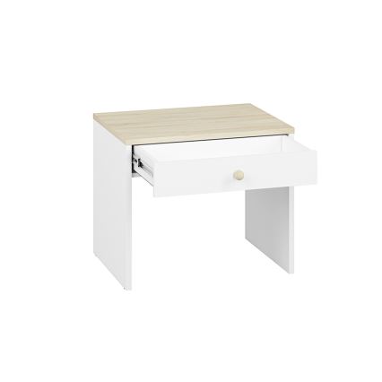 Mesa de cabeceira BUBO 58x69 cm branco/bege
