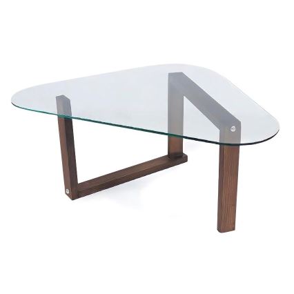 Mesa de cabeceira CAM 41x96 cm castanho/transparente