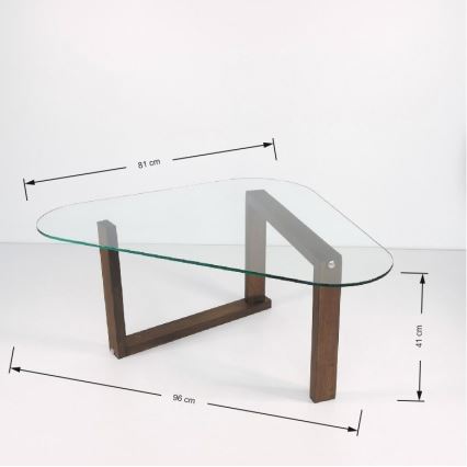 Mesa de cabeceira CAM 41x96 cm castanho/transparente