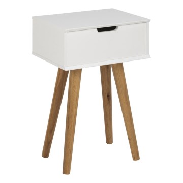 Mesa de cabeceira CARLY carvalho/branco