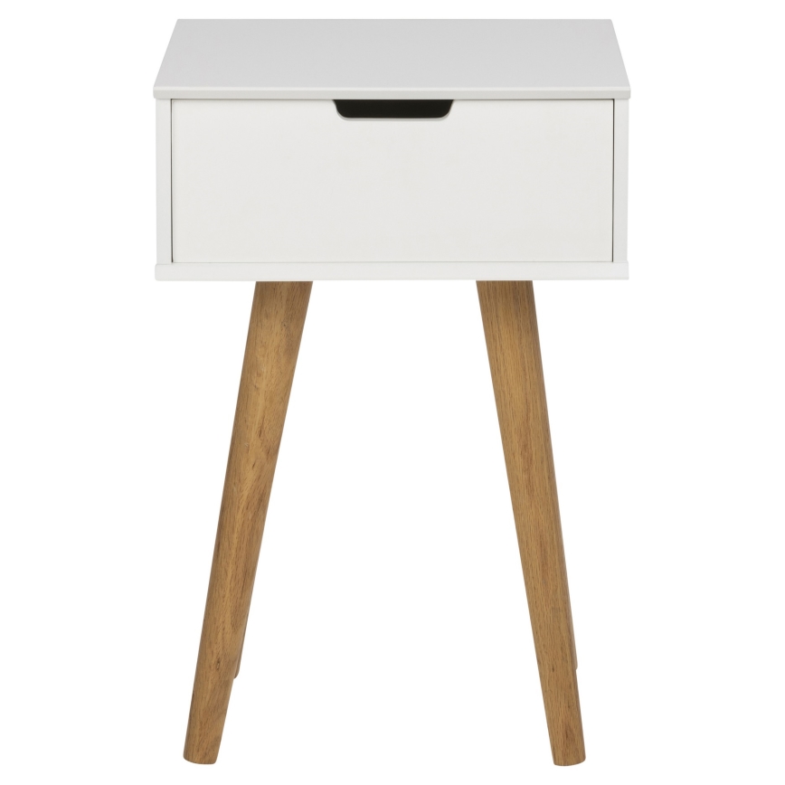 Mesa de cabeceira CARLY carvalho/branco