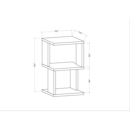Mesa de cabeceira CARTER 49,4x29,6 cm branco