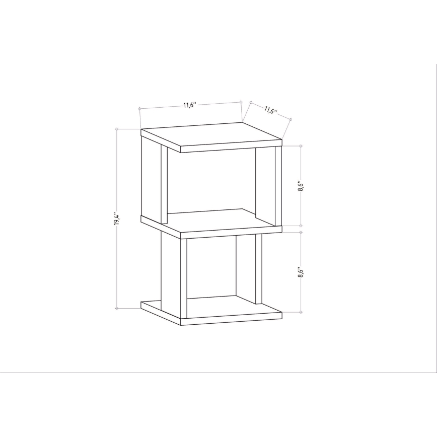 Mesa de cabeceira CARTER 49,4x29,6 cm branco