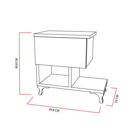 Mesa de cabeceira CAST 46,8x46,8 cm branca