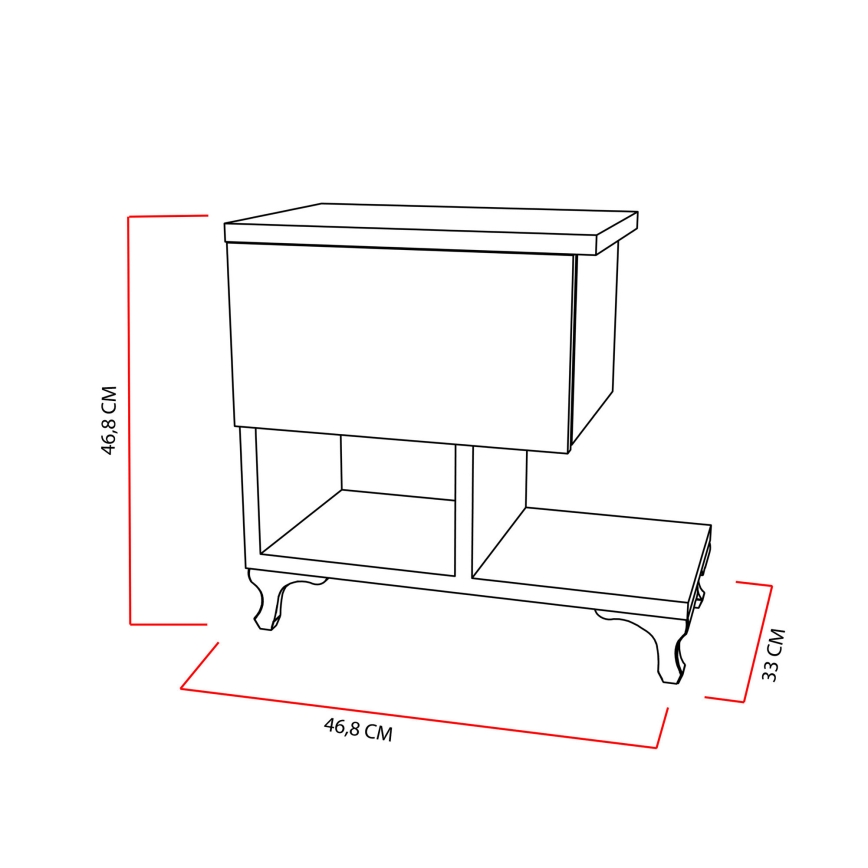 Mesa de cabeceira CAST 46,8x46,8 cm branca