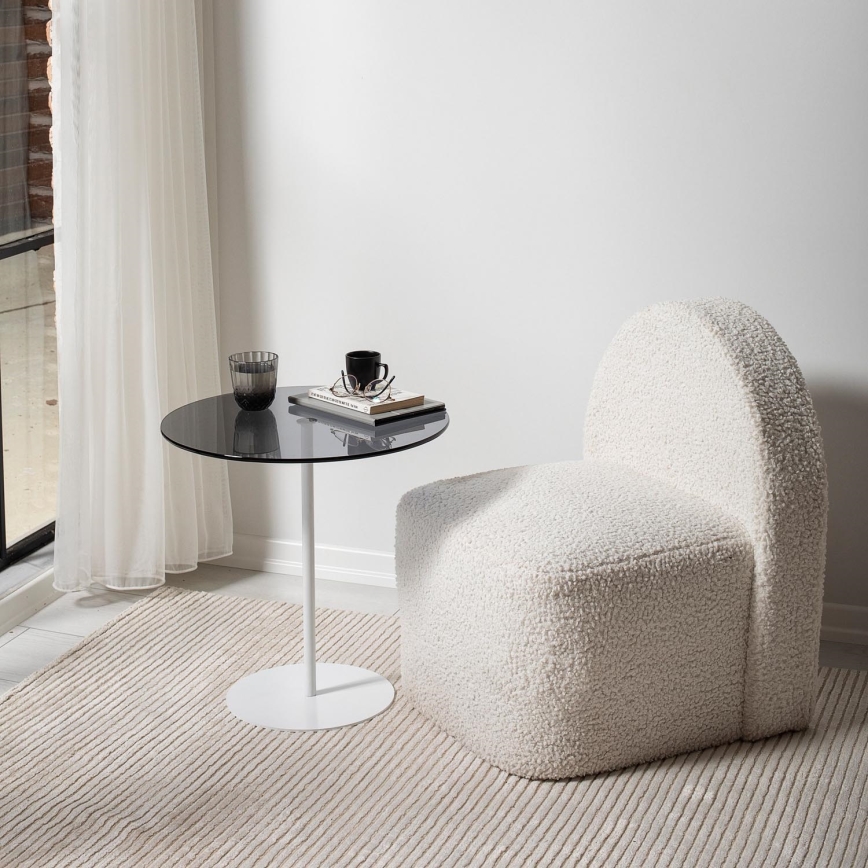 Mesa de cabeceira CHILL 50x50 cm branco/preto