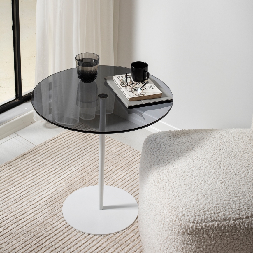 Mesa de cabeceira CHILL 50x50 cm branco/preto