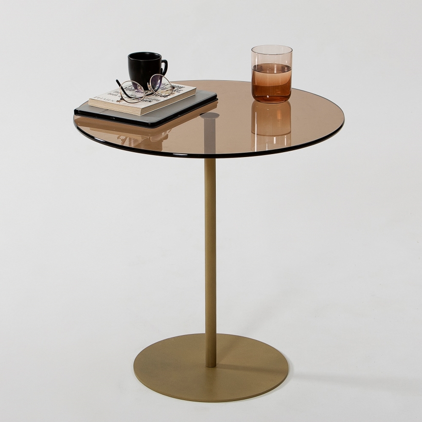 Mesa de cabeceira CHILL 50x50 cm dourada/bronze