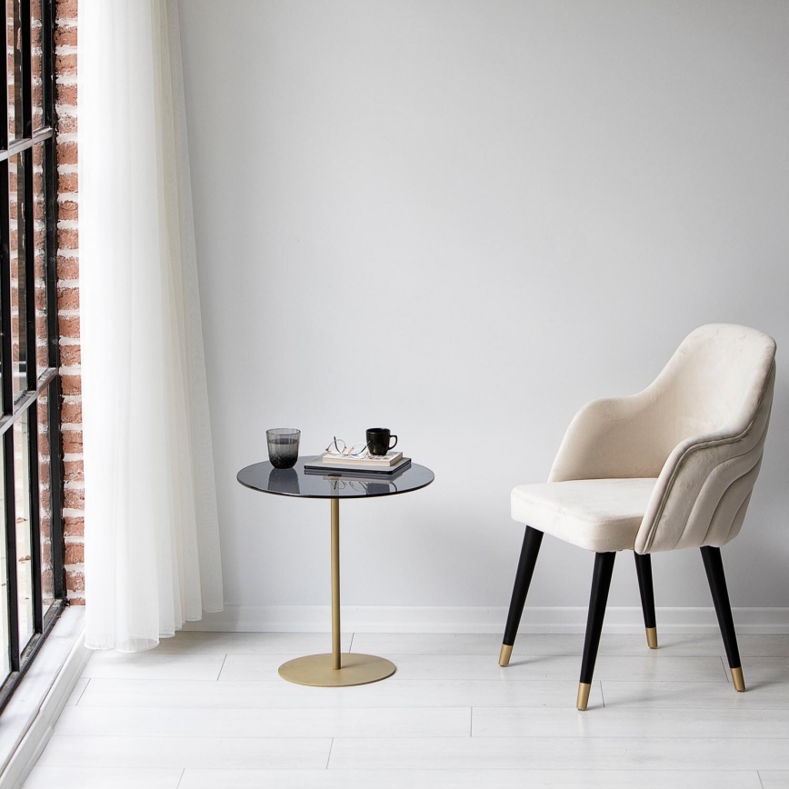 Mesa de cabeceira CHILL 50x50 cm dourada/preto