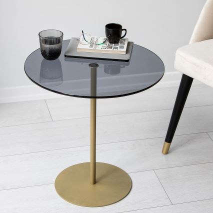 Mesa de cabeceira CHILL 50x50 cm dourada/preto