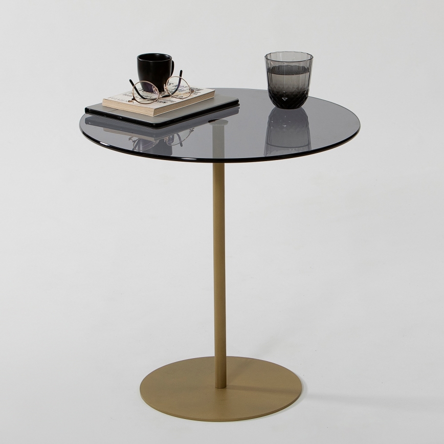 Mesa de cabeceira CHILL 50x50 cm dourada/preto