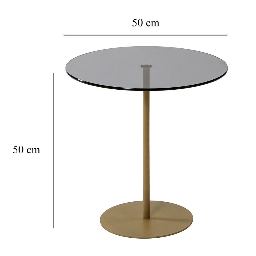 Mesa de cabeceira CHILL 50x50 cm dourada/preto