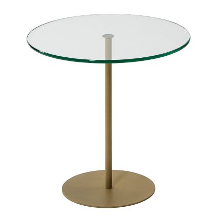 Mesa de cabeceira CHILL 50x50 cm dourada/transparente