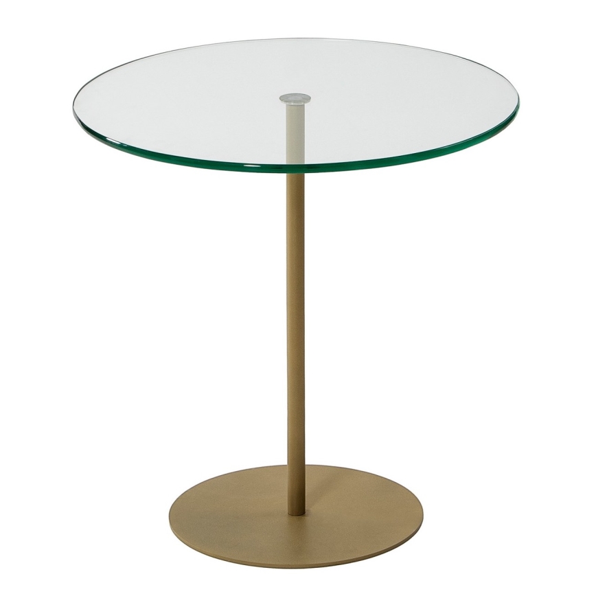 Mesa de cabeceira CHILL 50x50 cm dourada/transparente